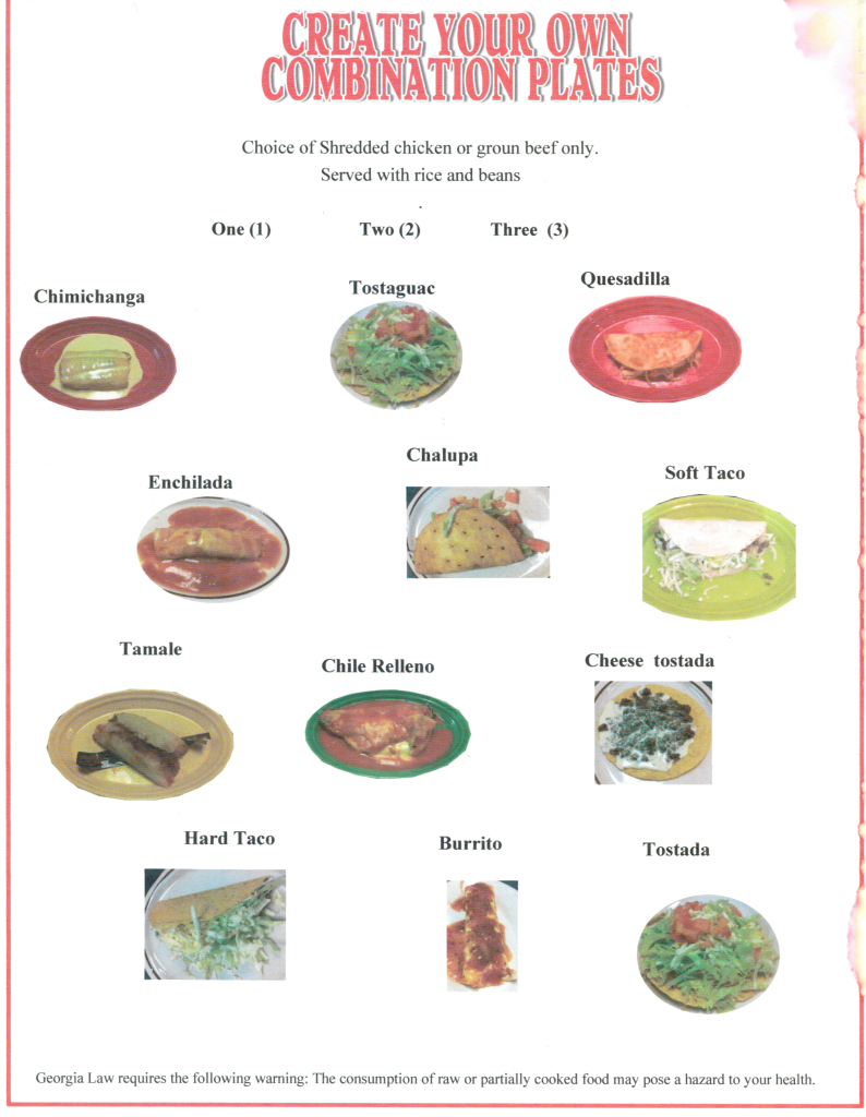 Combination Menu Page 3